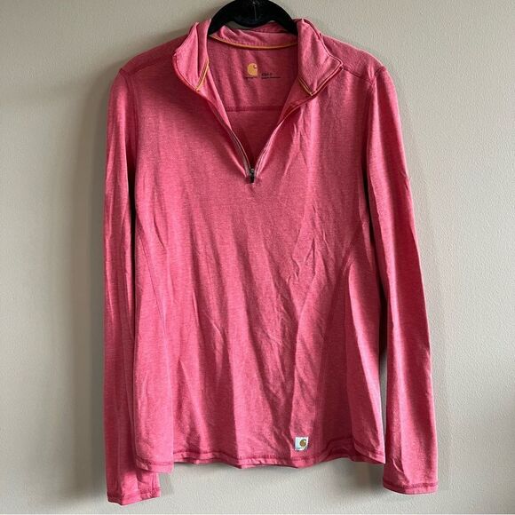 ✨ Carhartt Force Women’s Pink Quarter Zip XS - Picture 1 of 12
